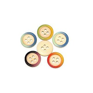 Knopf Holz Regenbogen 15mm rot-grün