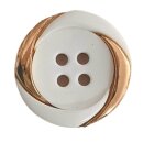 Knopf Kunststoff weiß-gold 18mm