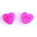 Knopf Herz - Acryl 15x14mm rosa