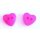 Knopf Herz - Acryl 15x14mm rosa