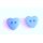 Knopf Herz - Acryl 15x14mm blau
